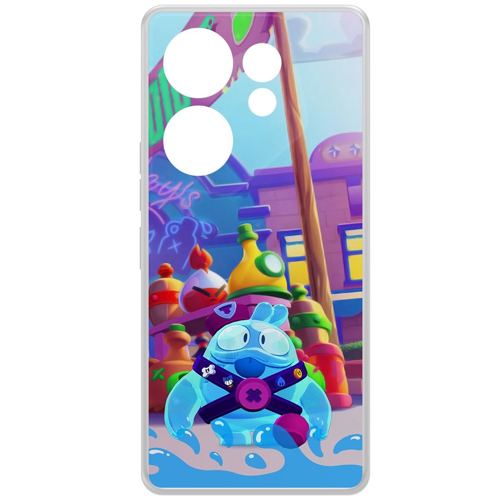 

Чехол-накладка Krutoff Clear Case Brawl Stars-Скуик для TECNO Camon 20 Premier, Прозрачный