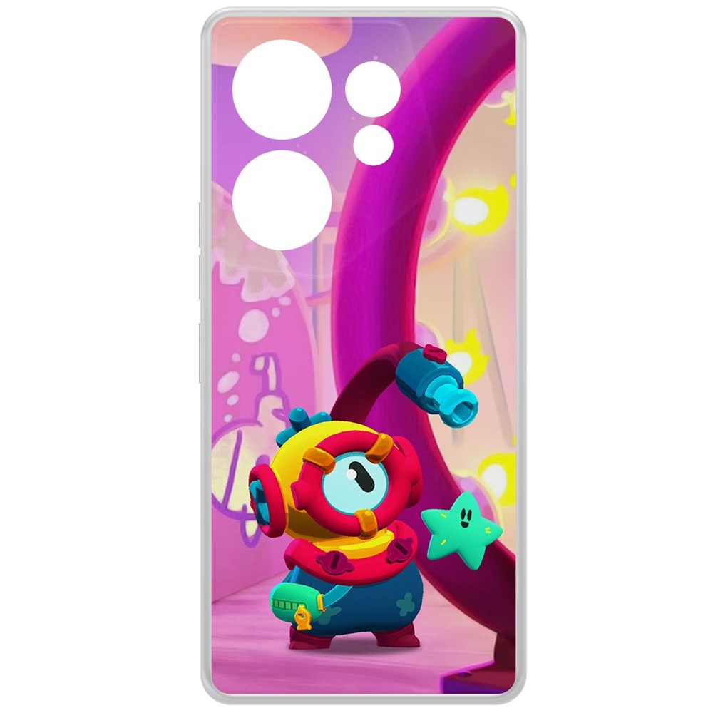 

Чехол-накладка Krutoff Clear Case Brawl Stars-Отис для TECNO Camon 20 Premier, Прозрачный