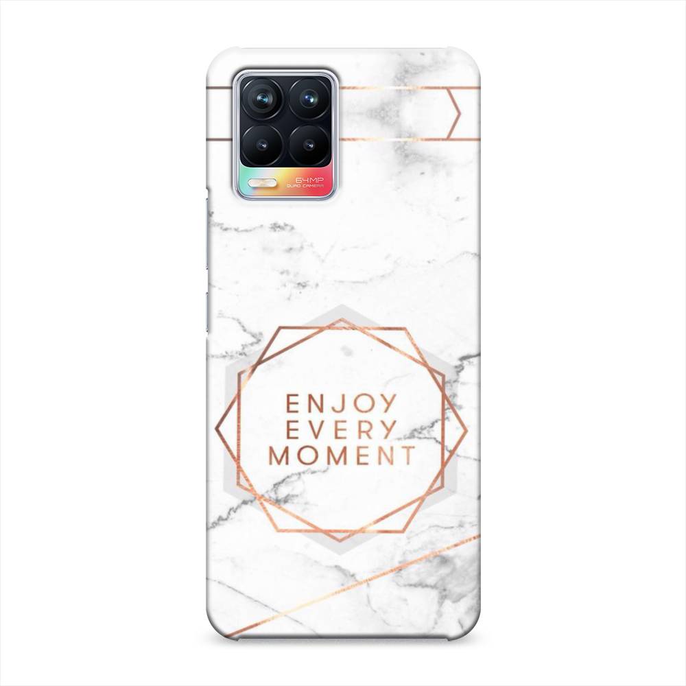 

Пластиковый чехол "Enjoy every moment мрамор" на Realme 8, 255420-5