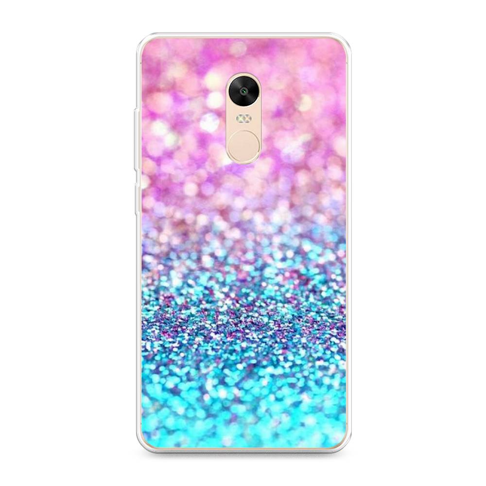 фото Чехол awog "розово-голубые глиттеры рисунок" для xiaomi redmi note 4x