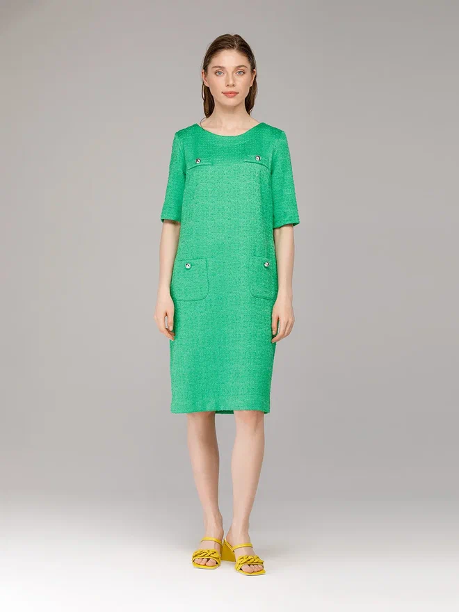 Платье женское Helmidge 11394 зеленое 48