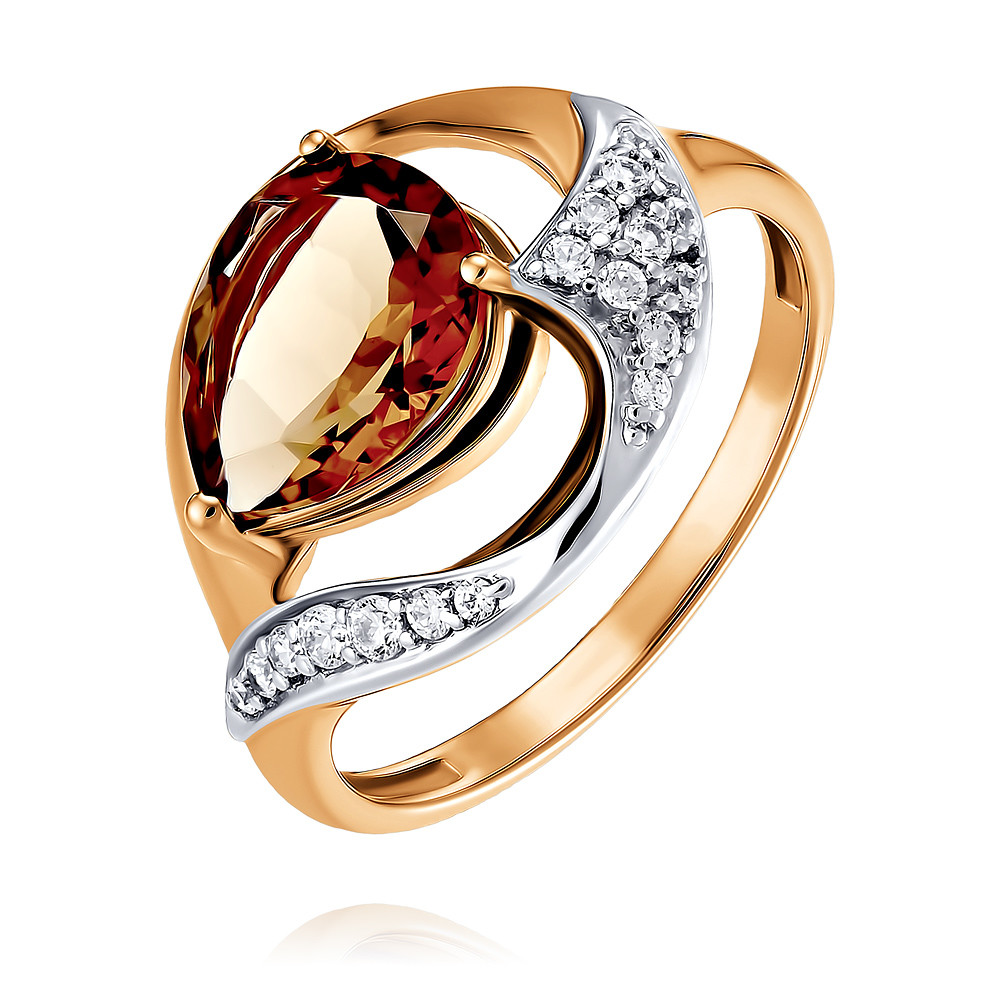 

Кольцо из красного золота с кварцем/фианитом р. , ADAMAS 1417939-А500Д-626, 1417939-А500Д-626