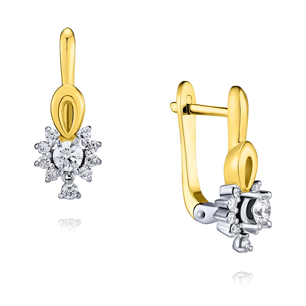 

Серьги из желтого золота с бриллиантом ADAMAS 24038003/01-А55Д-41, 24038003/01-А55Д-41