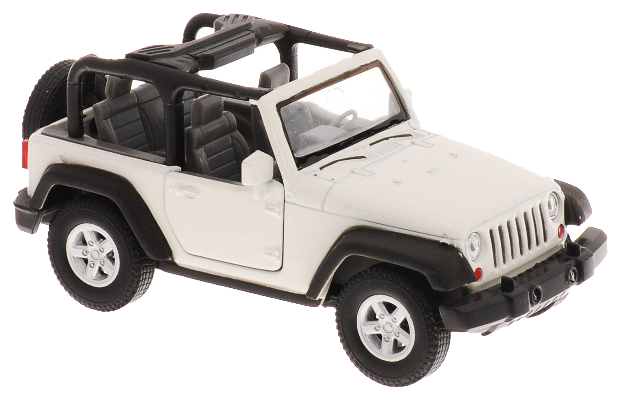 Машинка Welly Jeep Wrangler Rubicon 1:38 белый 42371 машина р у rastar 1 24 jeep wrangler rubicon muddu version красный с эффектом загрязнения