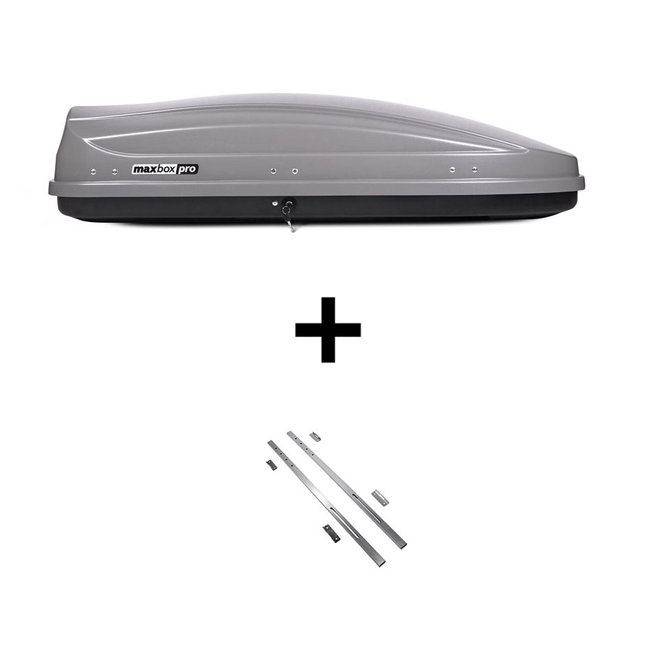 

Бокс на крышу MaxBox Pro 460л, серый матовый,175х84х42, усилители дна, двусторонний