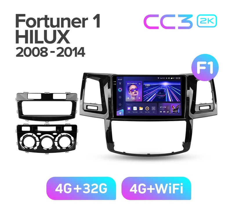 Магнитола TEYES TOYOTA HILUX 2008-2014 г CC3 2K 432ГБ 3389000₽