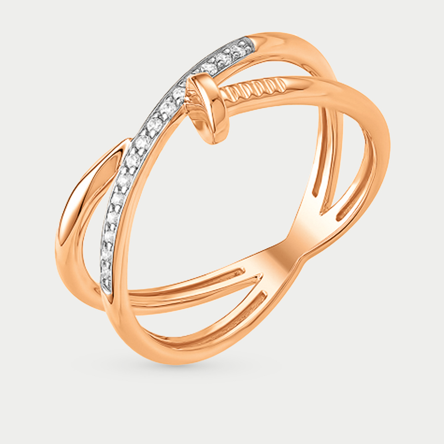 Кольцо из розового золота р. 18,5 EFREMOV К13214825, фианит