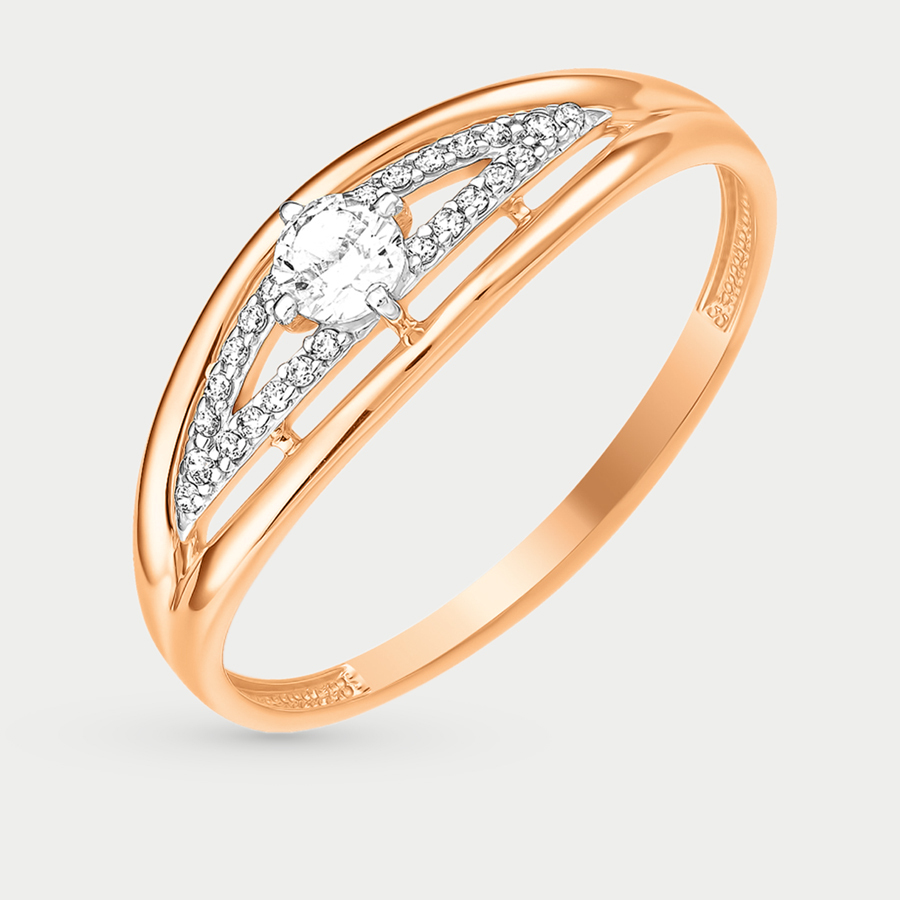 Кольцо из розового золота р. 18,5 EFREMOV К13218821, фианит
