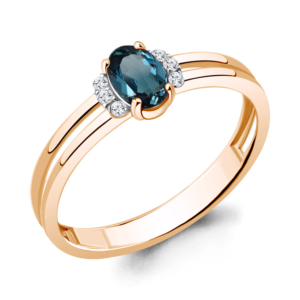 фото Кольцо из красного золота с бриллиантом р. 18 aquamarine 964117к_585_кз