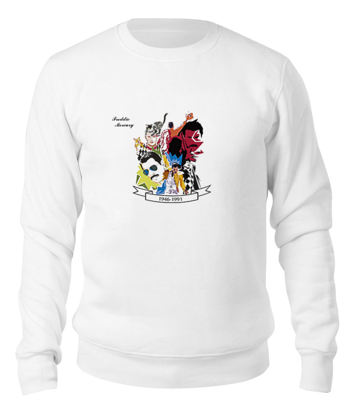 

Свитшот унисекс Printio Freddie mercury - queen белый XL, Freddie mercury - queen