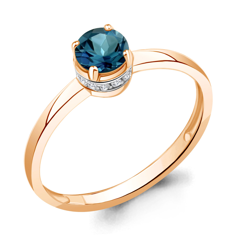 фото Кольцо из красного золота с бриллиантом р. 18 aquamarine 964113к_585_кз