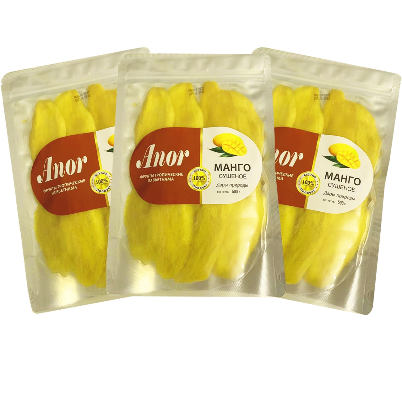 

Манго сушеное «Anor», 3 шт по 500 г, Манго сушеное «Anor» 1.5кг