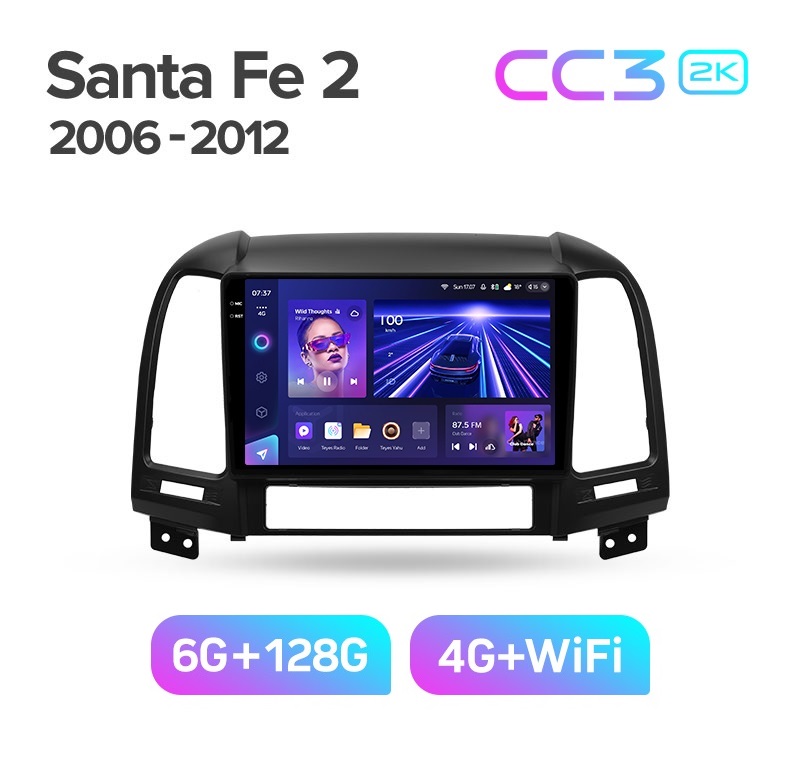 Магнитола TEYES HYUNDAI SANTA FE 2006-2012 г CC3 2K 6128ГБ 4089000₽