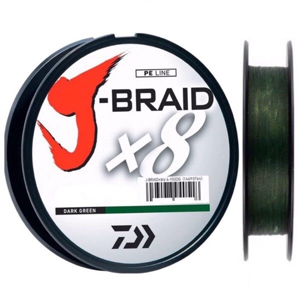 фото Шнур плетеный daiwa j-braid х8 150 m зеленый / для спиннинга (0.24 mm)