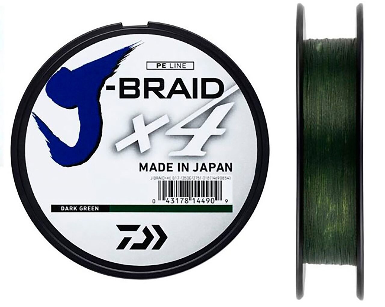 Шнур плетеный Daiwa J-Braid х4 135 m зеленый / для спиннинга (0.21 mm/ 12.4 kg)