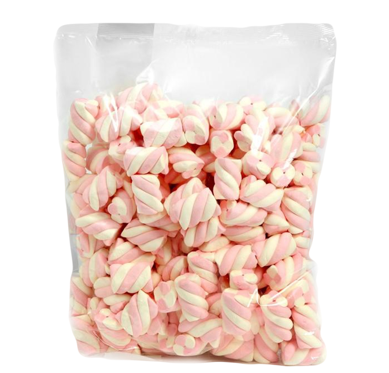 Суфле Косички бело-розовые со вкусом ванили,  1 кг