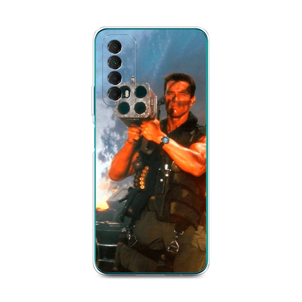 

Чехол для Huawei P Smart 2021 "Арнольд Шварцнеггер с базукой", Голубой;коричневый, 6104750-6
