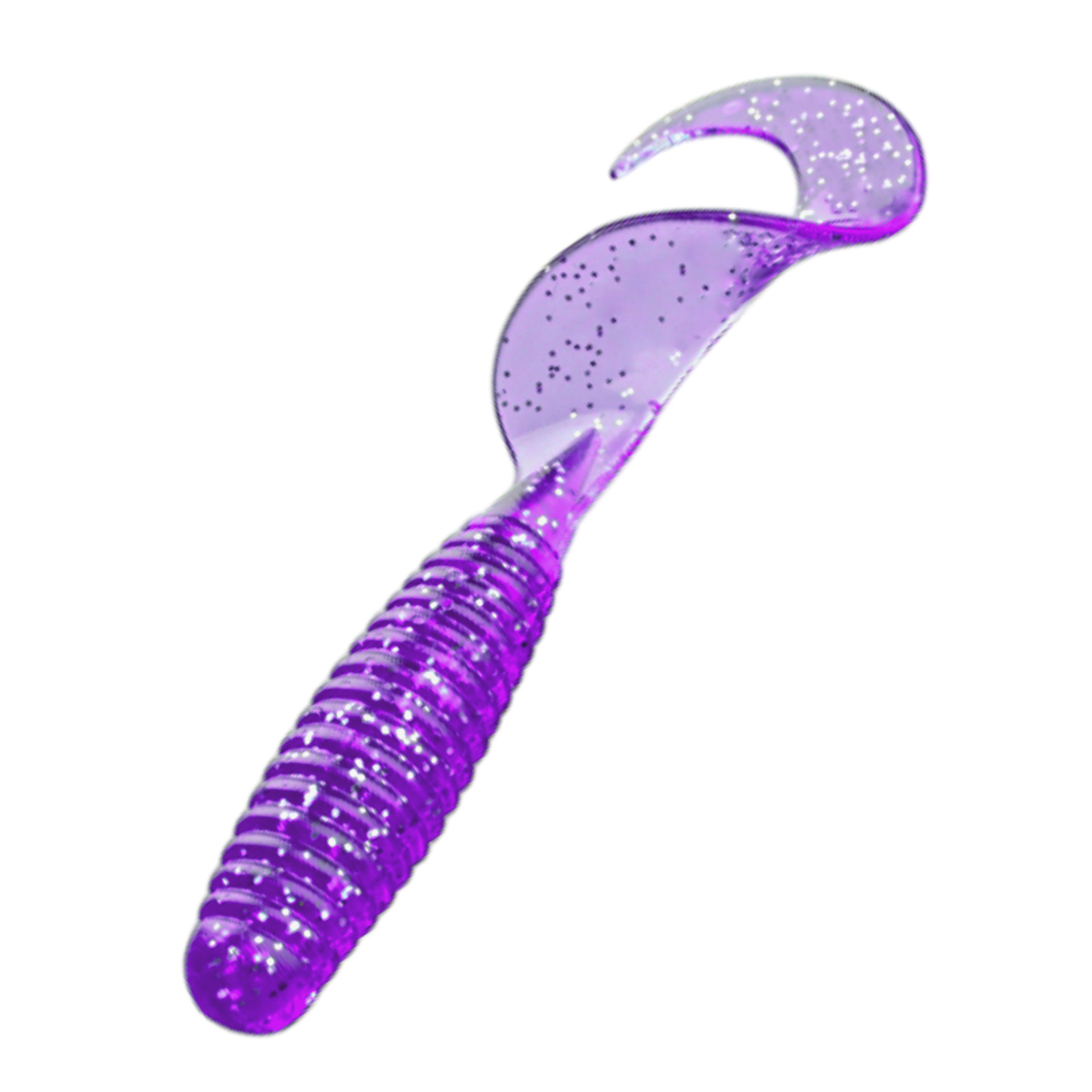 Силиконовая приманка твистер со спиральным хвостом / Фиолетовый, набор 5 шт.