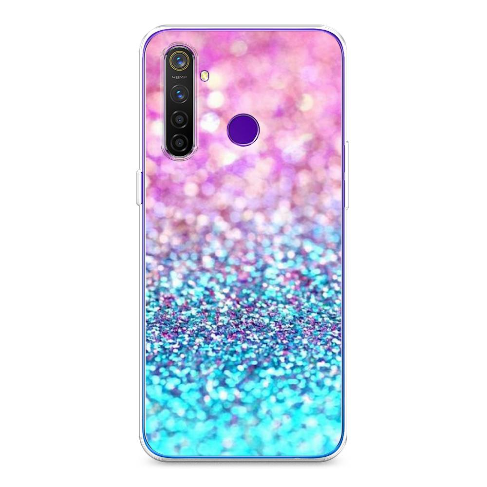 

Чехол Awog "Розово-голубые глиттеры рисунок" для Realme 5 Pro