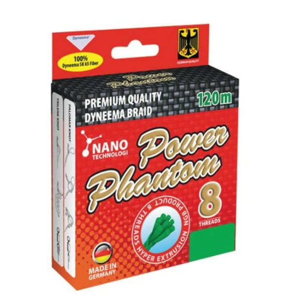 

Шнур Power Phantom 8х 120 m тёмно-зелёный (31.75кг. / 0.28 мм. / 120м.), Зеленый