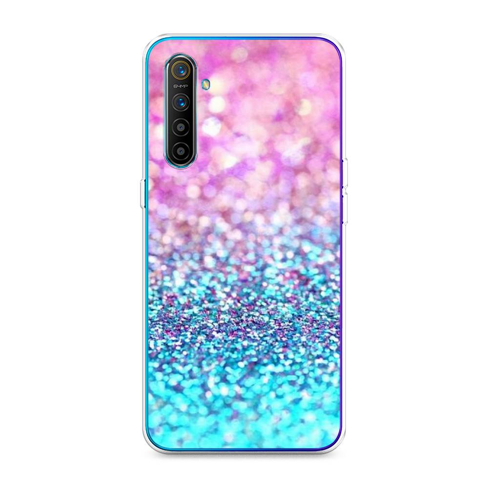 

Чехол Awog "Розово-голубые глиттеры рисунок" для Realme XT