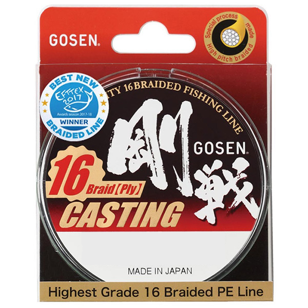 Шнур Gosen Casting 16 braid 150м Green (#1.5 (0,216mm) 15,1kg)