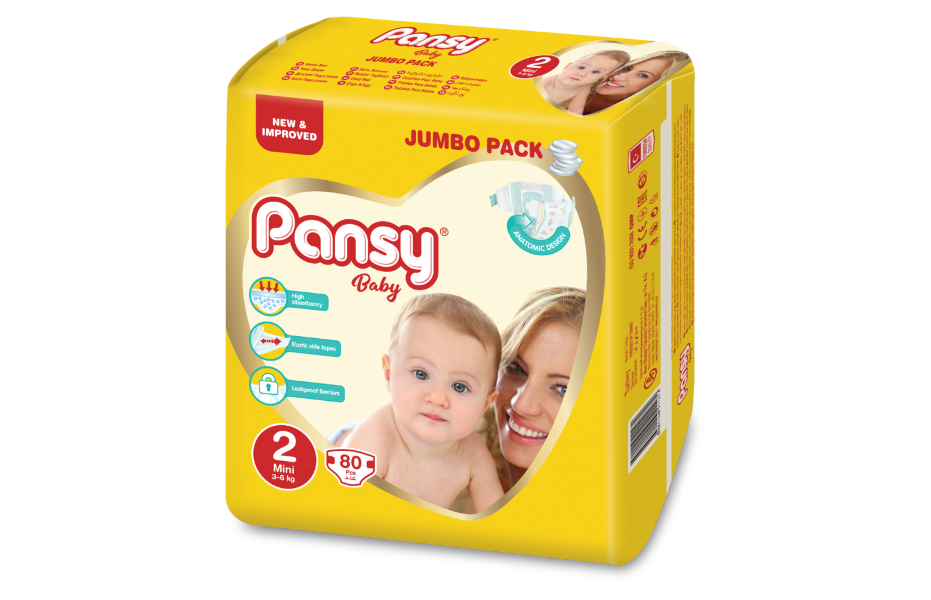 фото Подгузники pansy baby jumbo mini размер 2, 3-6 кг, 80 шт.