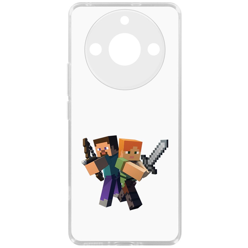 

Чехол-накладка Krutoff Clear Case Minecraft-Стив и Алекс для Realme 11 Pro, Прозрачный