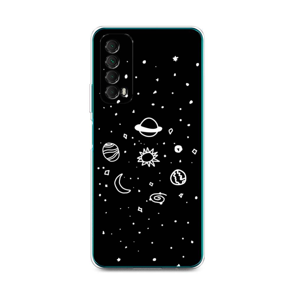 

Чехол для Huawei P Smart 2021 "Дудл солнечной системы", Бежевый;серый, 6104750-2