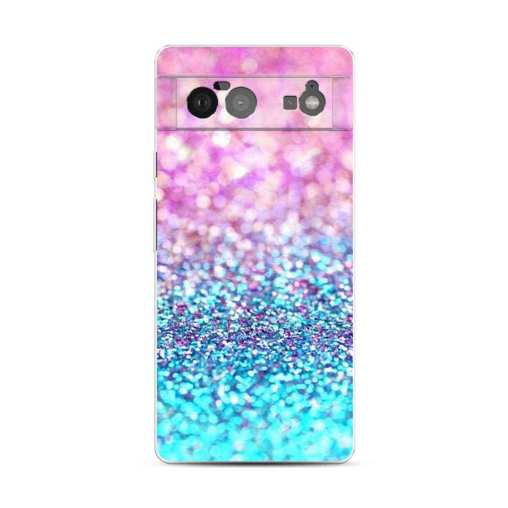 

Чехол Awog "Розово-голубые глиттеры рисунок" для Google Pixel 6