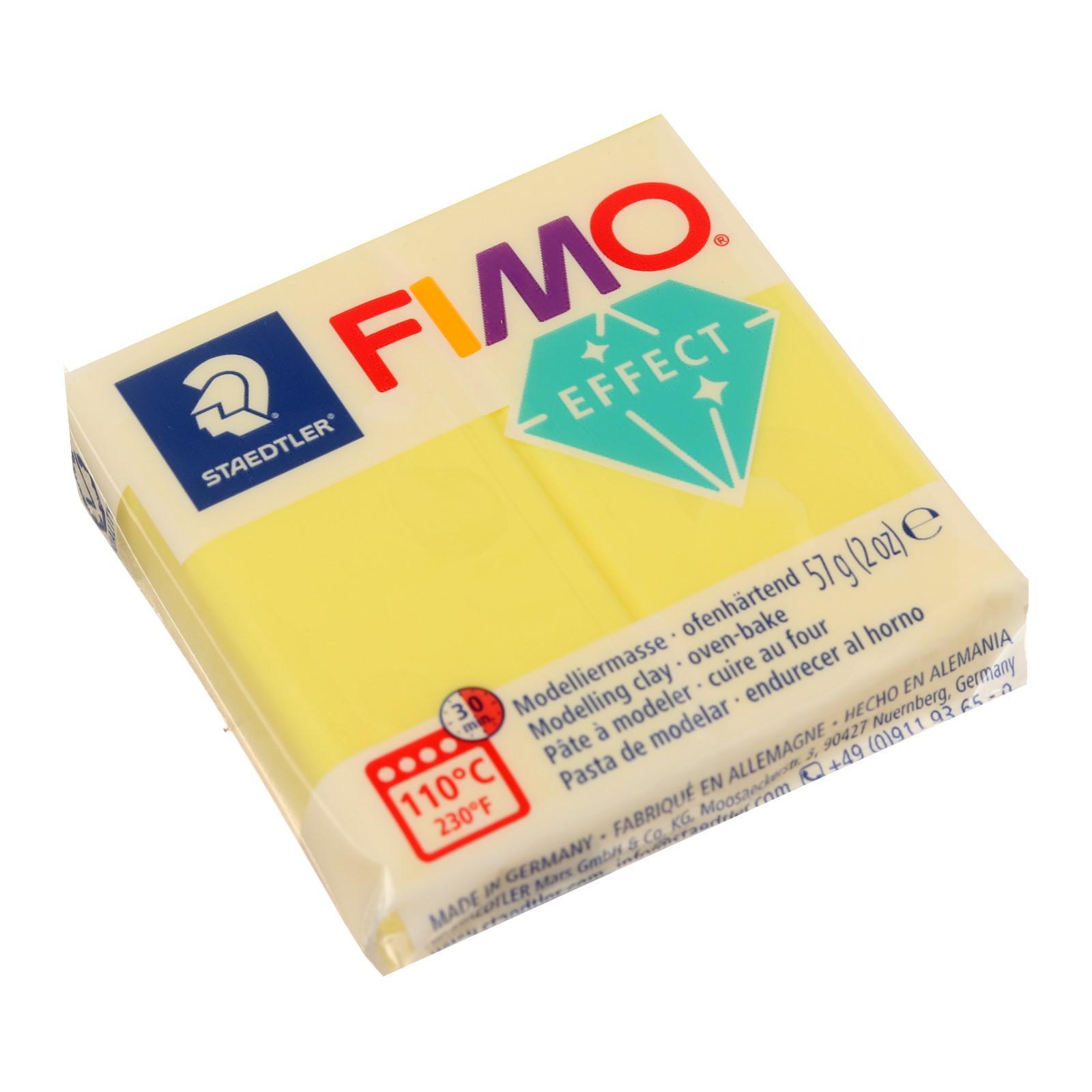 

Пластика - полимерная глина FIMO effect, 57 г, полупрозрачный жёлтый Staedtler 8020-104, Желтый