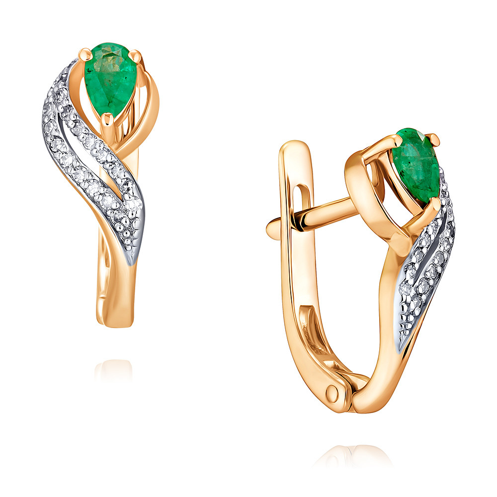 

Серьги из красного золота с бриллиантом/изумрудом ADAMAS 2417134-А500Д-433, 2417134-А500Д-433