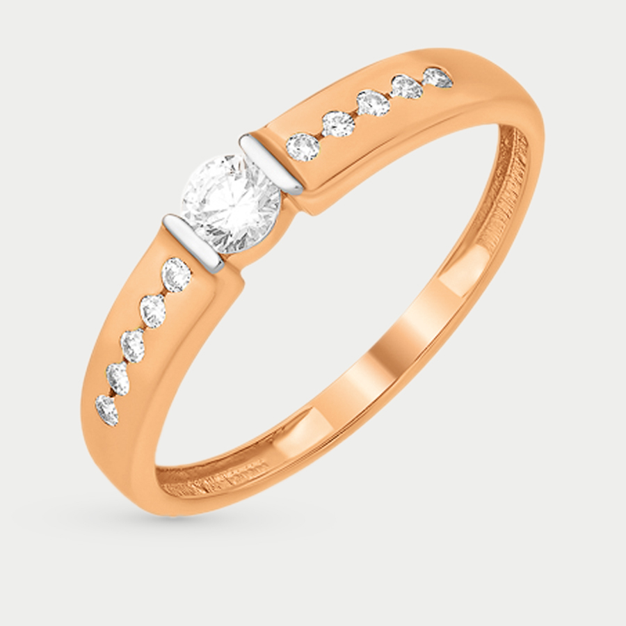 Кольцо из розового золота р. 17,5 EFREMOV К13212156, фианит