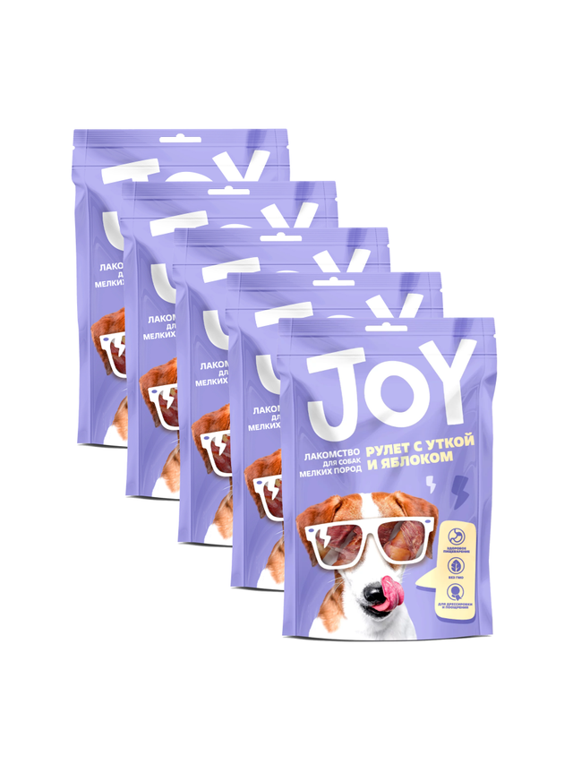 

Лакомство для собак мелких пород Рулет с уткой и яблоком JOY 60 г. Набор 5 шт, лакомство для собак
