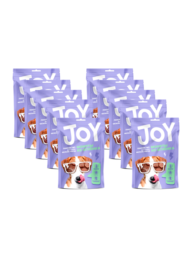 

Лакомство для собак мелких пород Монеты из ягненка JOY 60 г Набор 10 шт, лакомство для собак
