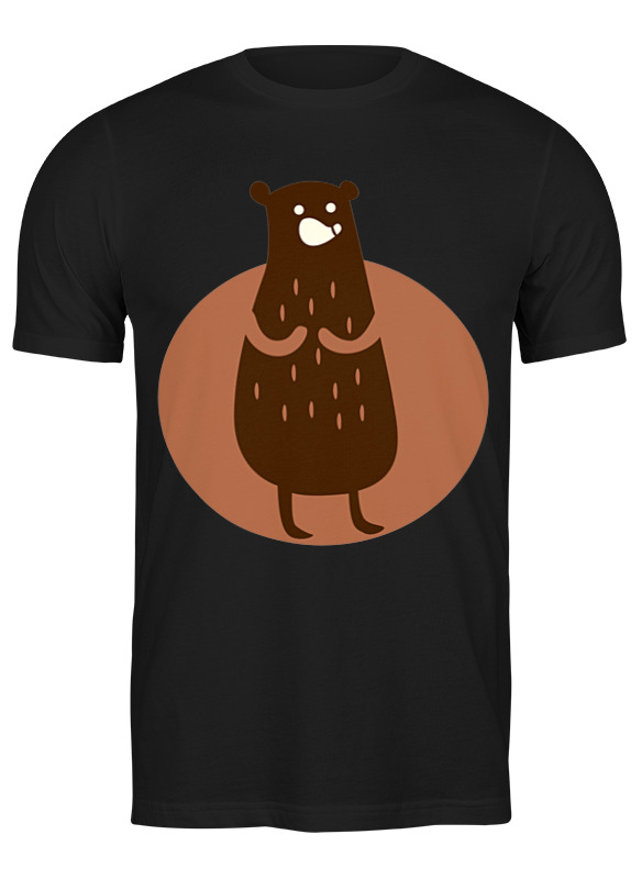 

Футболка мужская Printio Bear here черная XL, Черный, Bear here