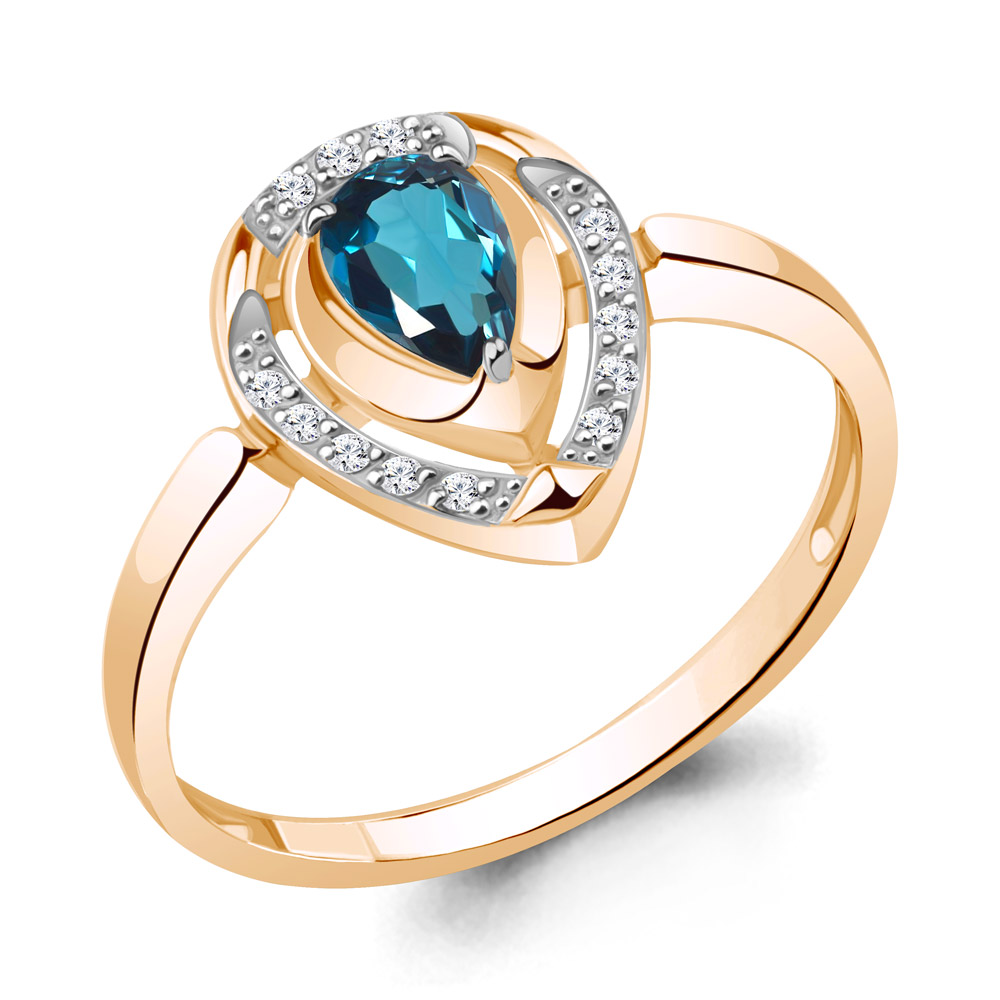 фото Кольцо из красного золота с бриллиантом р. 18 aquamarine 964089к_585_кз