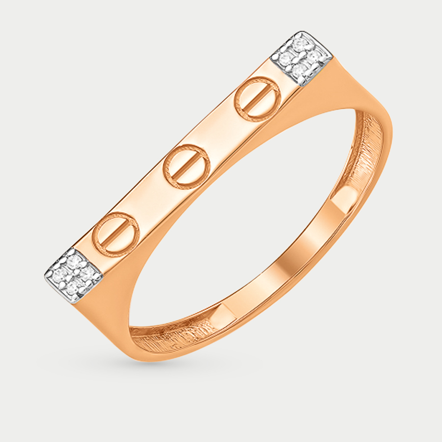 Кольцо из розового золота р. 18 EFREMOV К13215958, фианит