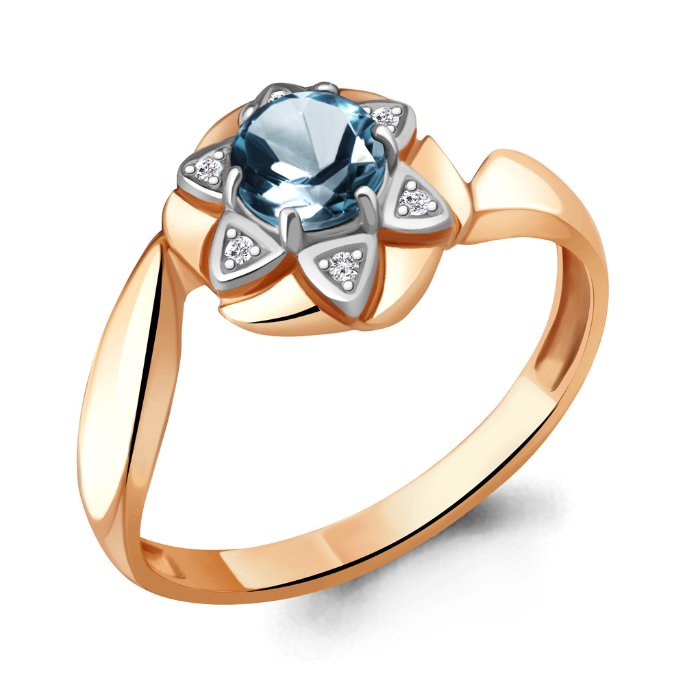 фото Кольцо из красного золота с бриллиантом р. 18 aquamarine 964088к_585_кз