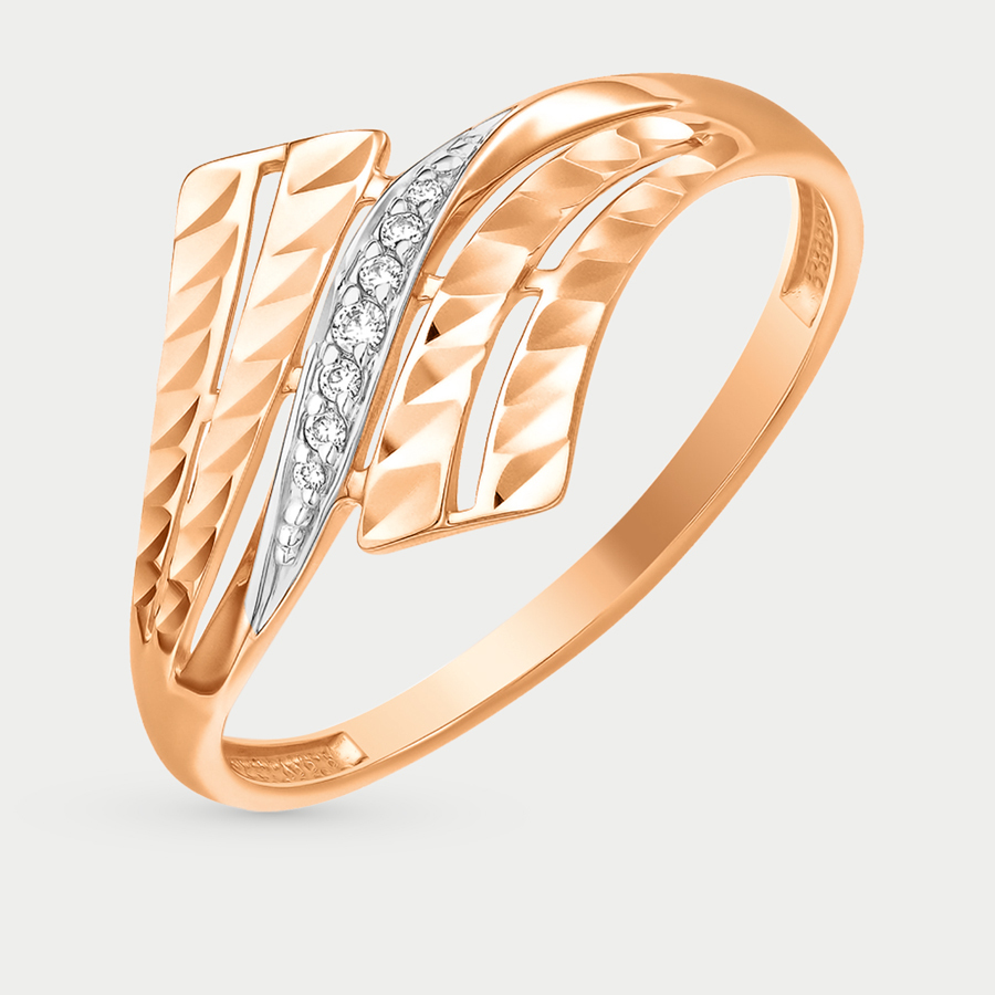 Кольцо из розового золота р. 16,5 EFREMOV К11218256, фианит