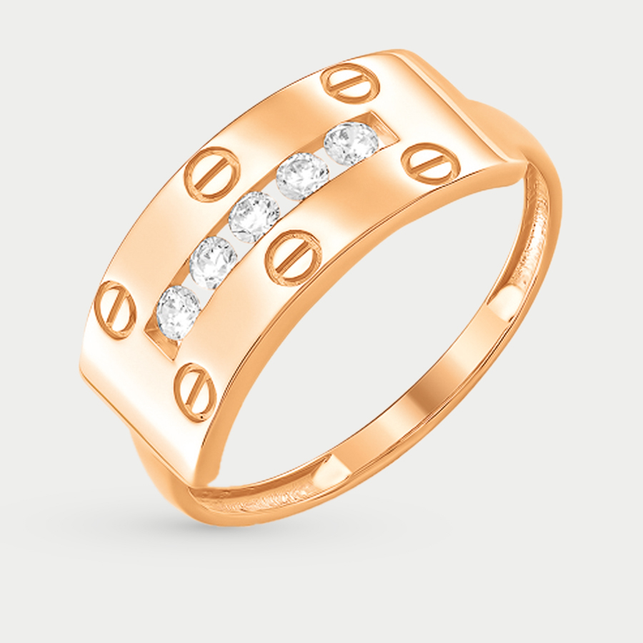 Кольцо из розового золота р. 17 EFREMOV К10216107, фианит