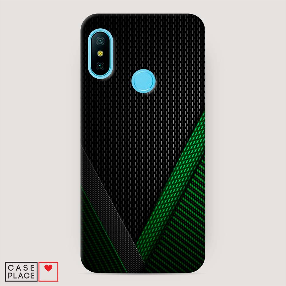 

Пластиковый чехол "Зеленый карбон" на Xiaomi Redmi 6 Plus, 33920-2