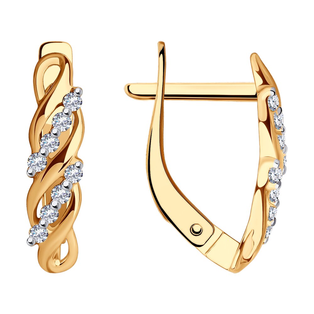

Серьги из красного золота SOKOLOV 029711, фианит, 029711