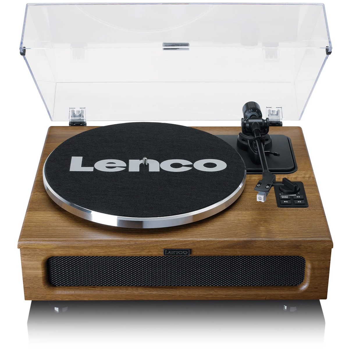 

Виниловый проигрыватель Lenco LS-410 WALNUT с 4 встроенными динамиками, Коричневый, LS-410