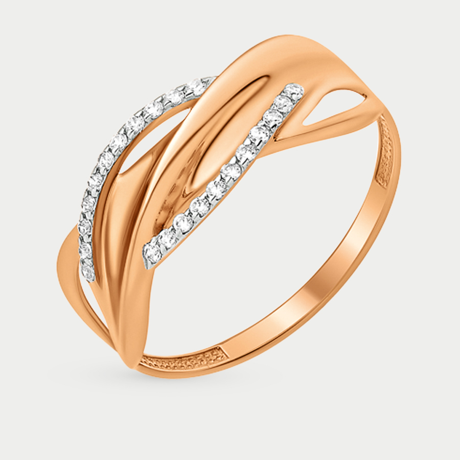 Кольцо из розового золота р. 16,5 EFREMOV К13210261, фианит