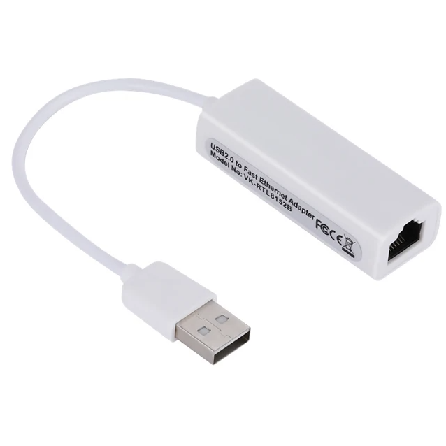 

Переходник NoBrand USB 2.0-RJ45, Белый, USB 2.0-RJ45