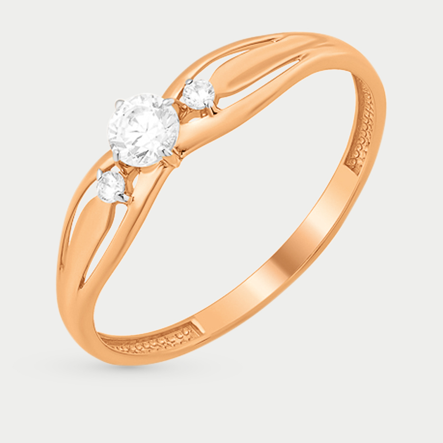 Кольцо из розового золота р. 16,5 EFREMOV К13211758, фианит