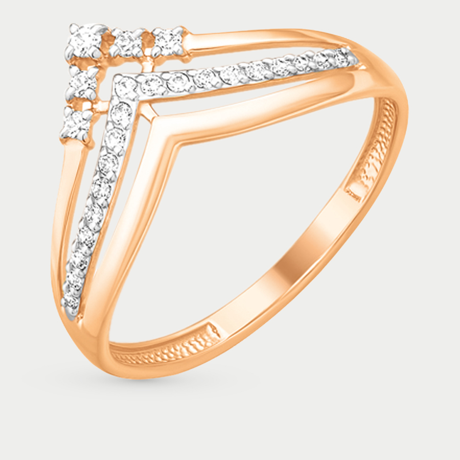 Кольцо из розового золота р. 17,5 EFREMOV К13213385, фианит