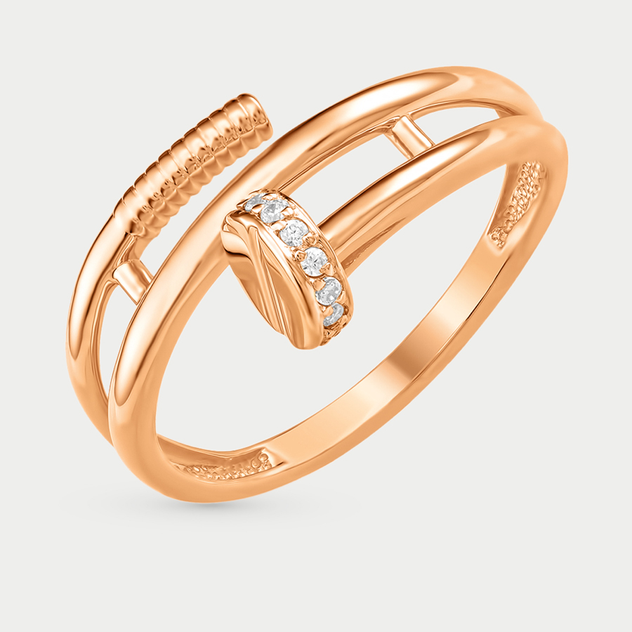 Кольцо из розового золота р. 19,5 EFREMOV К13216413, фианит