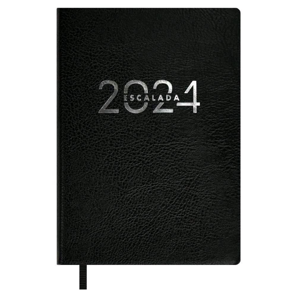 Ежедневник датированный 2024 Escalada Шеврет Экстра черный, А6, 120 л.